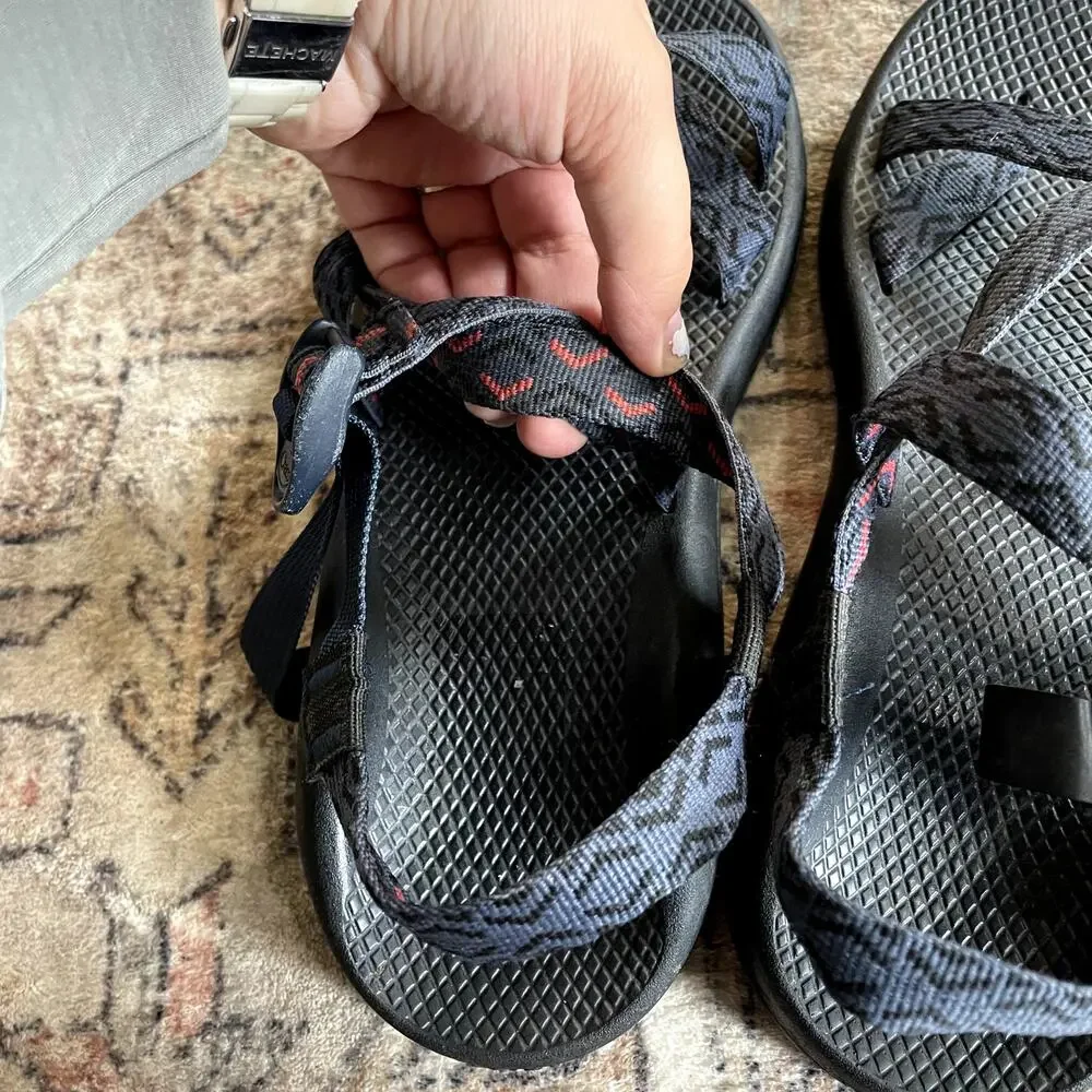 Chaco Z1 Sandal Single Strap Strappy Hiking Outdoor Sandals Gray Black Men's 10